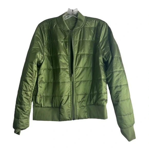 LULULEMON Non Stop Bomber Reversible Jacket in Green Foliage Size 8 and Size 4 - Picture 11 of 16